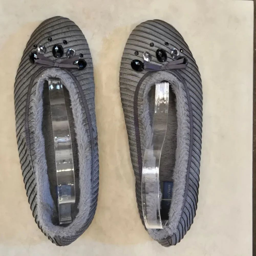 Simply Vera Vera Wang Gray Embellished Slippers